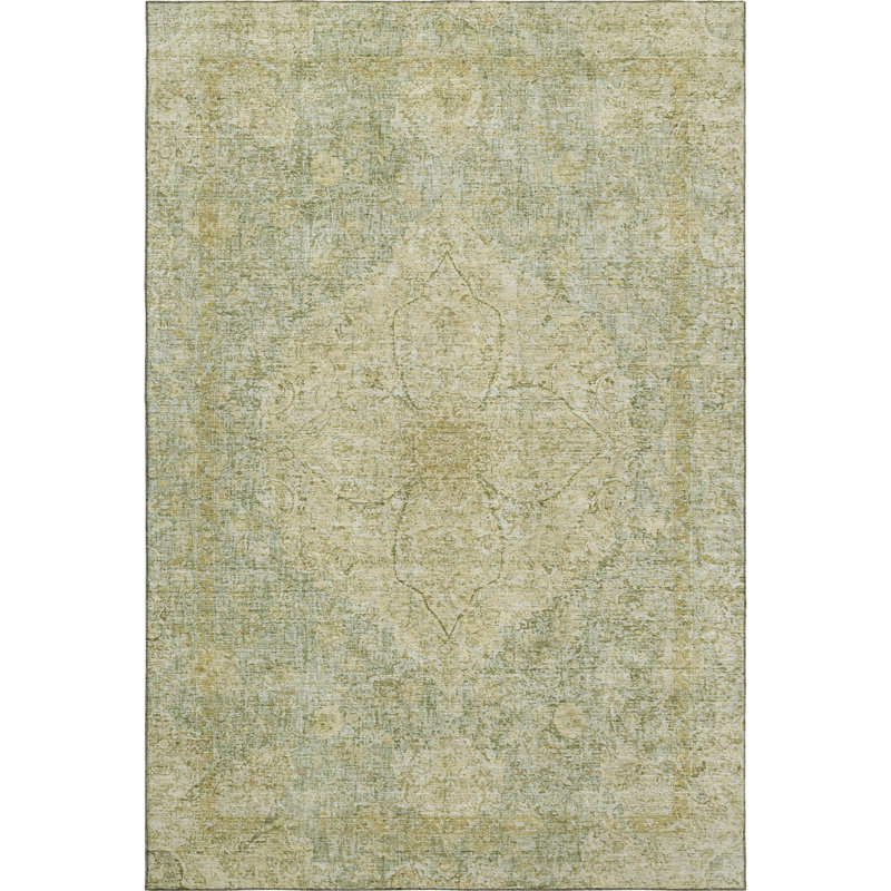 Premium Machine Washable Mayfield AMF2136 global Rug, 9' x 12', Sage