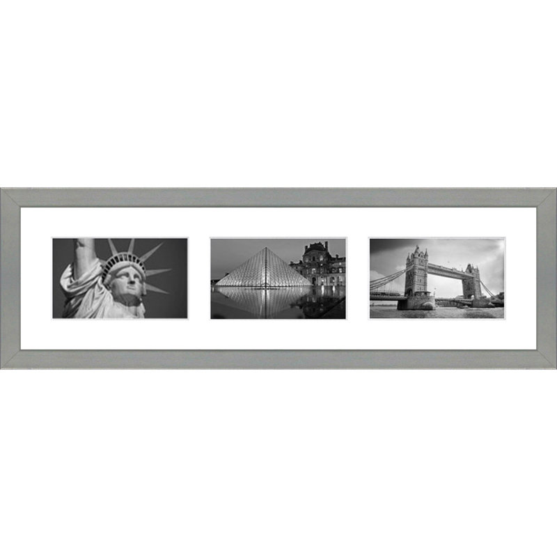Horald Wood Picture Frame with Mat, Light Grey