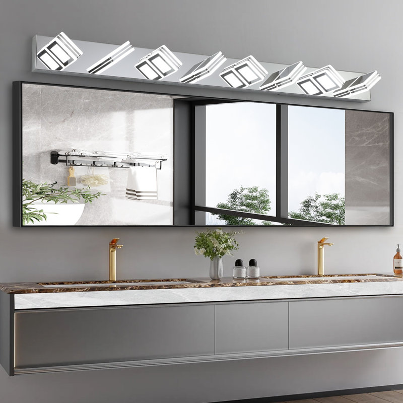 8-Light LED Vanity Light with Acrylic Shades, Chrome