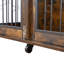 Cage à chien rustique pour deux chiots avec cloison, l 38,91 po x P 24,59 po. Diviseur réglable pour chiens en pleine croissance. Optimisation de l'espace de la porte d'entrée coulissante. Mouvement latéral du chiot. Plateau rabattable