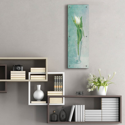  'Tulip Blue' by Danhui Nai Acrylic Glass Wall Art, 12" x 36"