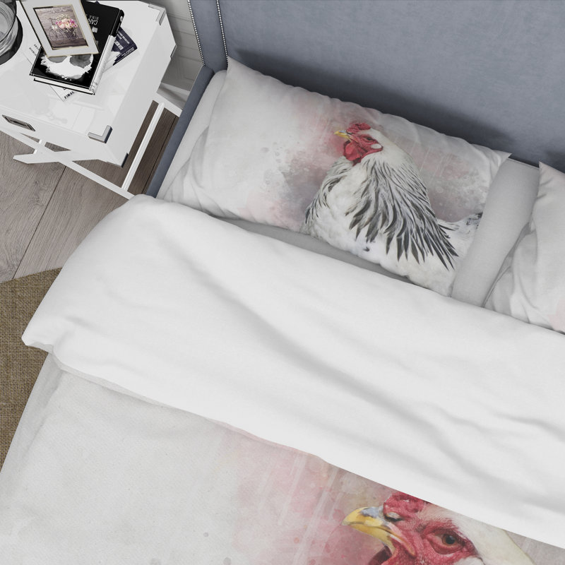 Ensemble de housse de couette traditionnel blanc en polyester microfibre Brahma