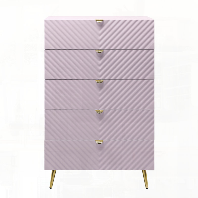 Tiroir d'armoire de rangement de chambre à coucher à finition ultrabrillante