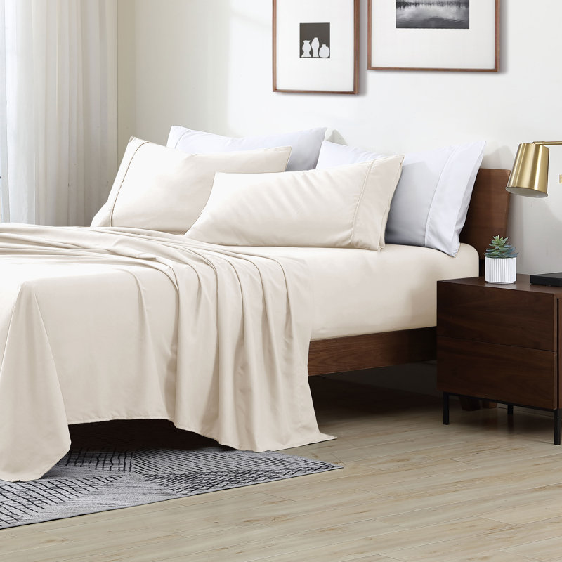 Swift Home Ultra-Soft 4-Piece Sheet Set - Essential 1800 Series Microfiber - Fits Mattress up to 14" Thick - Peach Fuzz, Durable, Easy Care