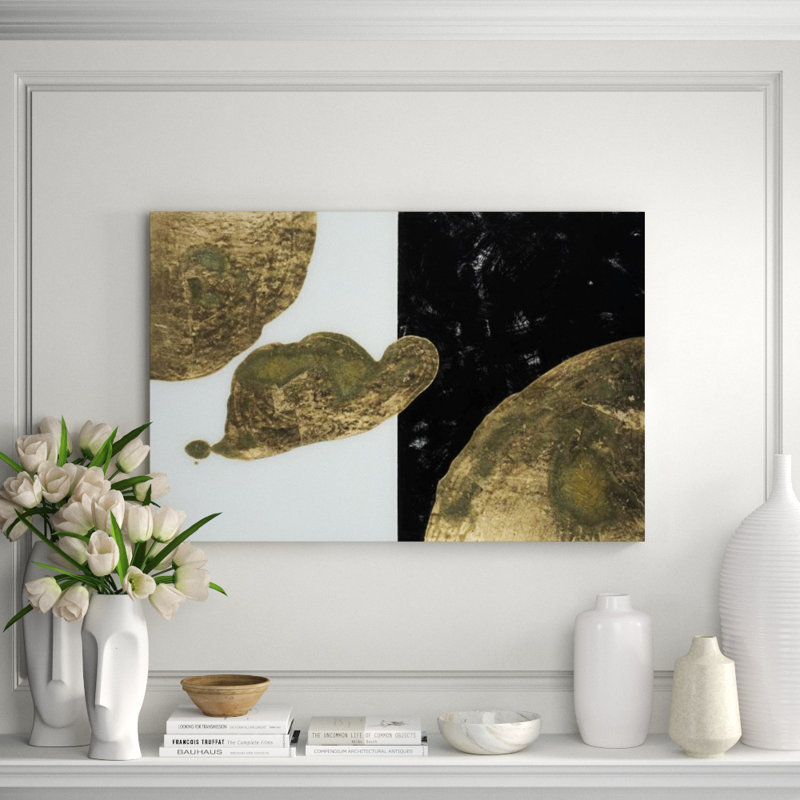 Gold Spill With Back I Print by DAWN SWEITZER, Gilded Gold, 36" H x 54" W