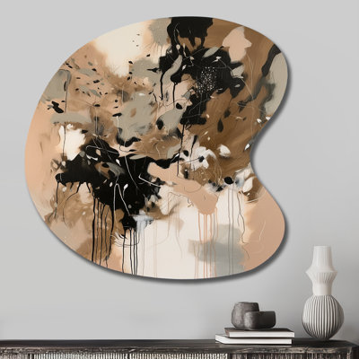 «Brown Colorful Symmetry I», reproduction d'art asymétrique abstraite, art mural moderne de forme irrégulière