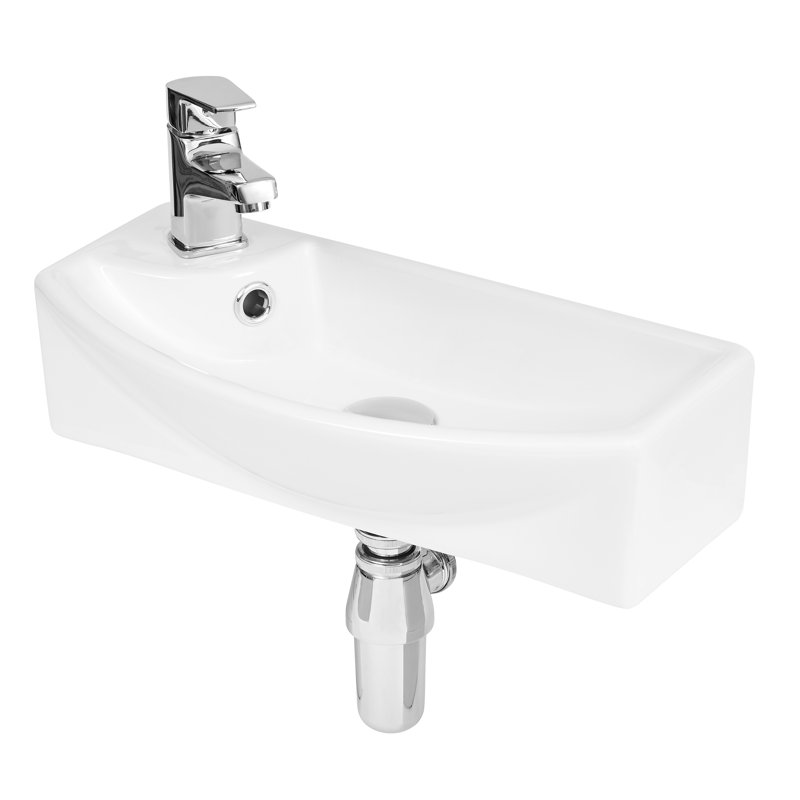 Nuie Vessels 450mm L x 220mm W White Vitreous China Rectangular Sink with Overflow