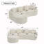 Chumenti Boneless Fabric Upholstered Curved L-Shape Sofa-106841031-111469241