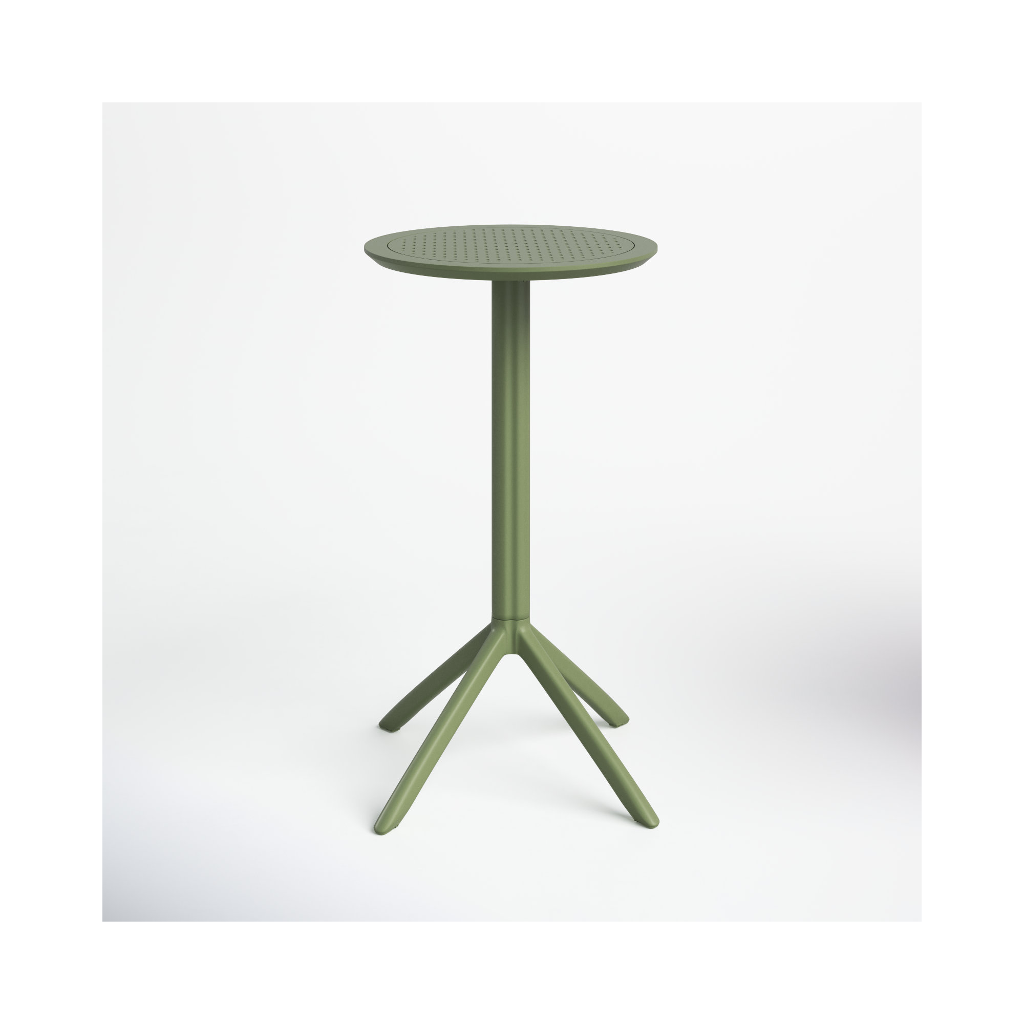 Plastic/Resin 2 - Person Round Table, Olive Green, 42.5'' H x 23.6'' W x 23.6'' L