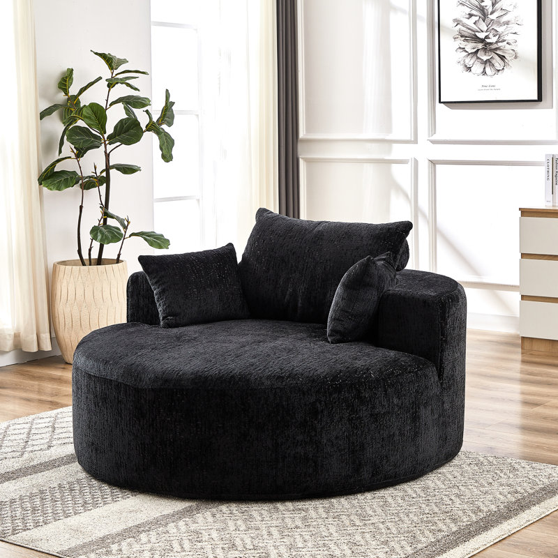 Fauteuil-lit en chenille, 55 po, sans assemblage, salon, chambre à coucher, salon, coussin de projection