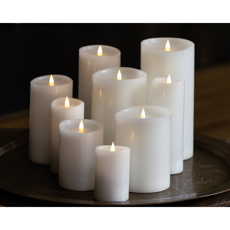 Symple Stuff Classic Real Wax Body Flickering Flameless Battery Powered ...