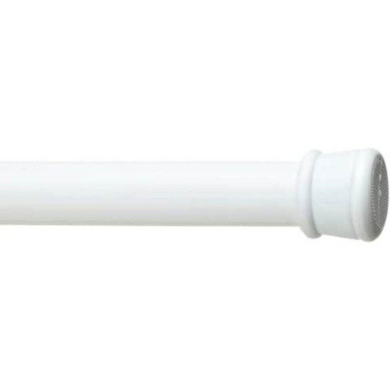 Tringle de rideau de douche réglable à tension droite, Blanc