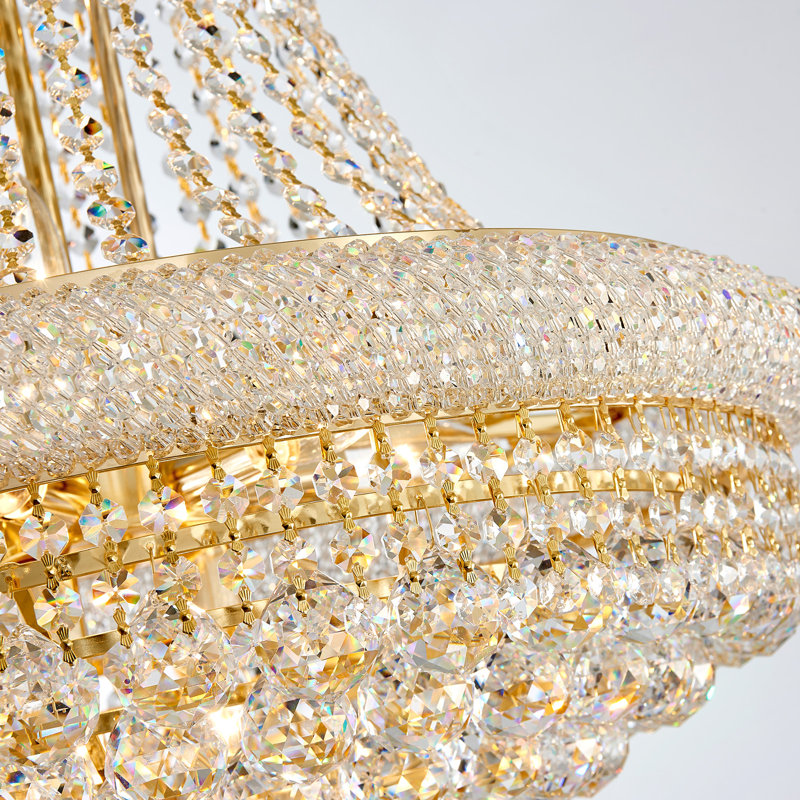 Kriner Dimmable Empire Chandelier, Gold, 47.2" H  x 31.5" W x 31.5" , 19