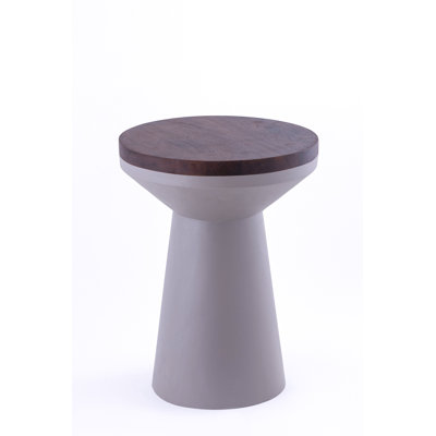 Paulding Wooden Side Table with Iron Base