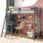 Diamonde Twin Loft Bed Frame W/desk Angled And Built-in Ladder Solid Wooden Frame Gray
