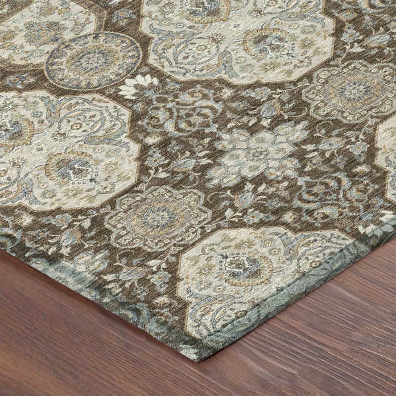 Tapis lavable à la machine intérieur / extérieur ACN2483, Chocolat, 8 pi x 10 pi