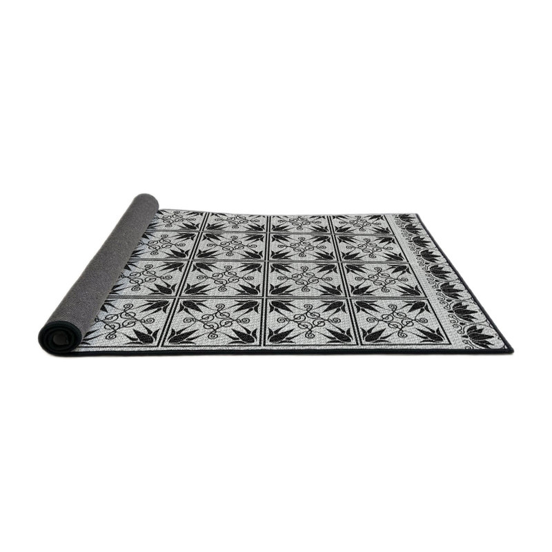 Tapis gris/bleu à tisser électrique, Rond 8 pi
