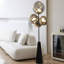 Noir / fer gris fumé + lampes sur pied de forme libre en acrylique-2079949679