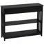 Console console avec tiroir extra large, 2 tablettes ouvertes et structure en lattes de bois-1016055825