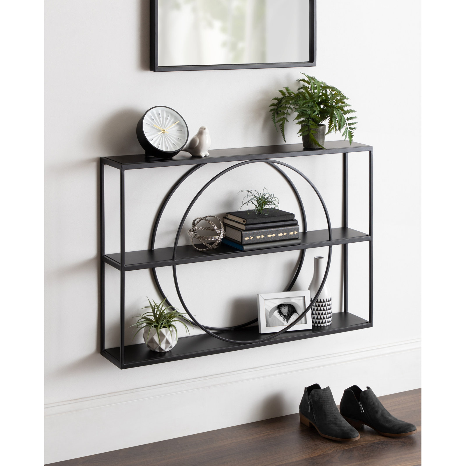 Morales 3 Piece Accent Shelf, Black