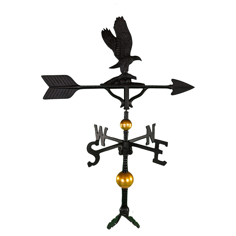 Deluxe Eagle Weathervane, 32" H x 23.5" W, Black