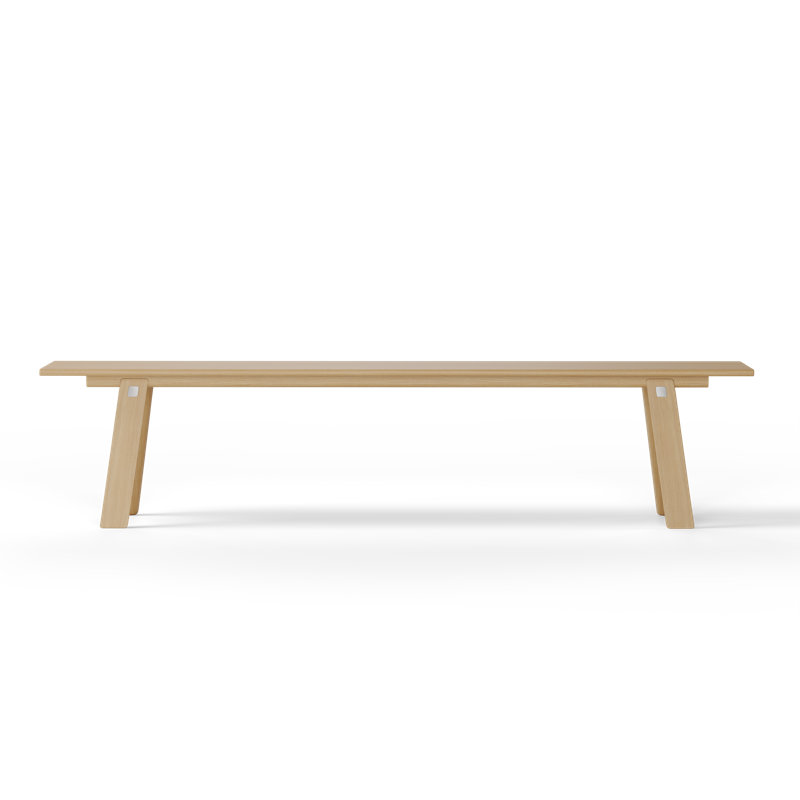 T & B Solid Wood Dining Bench, Gray