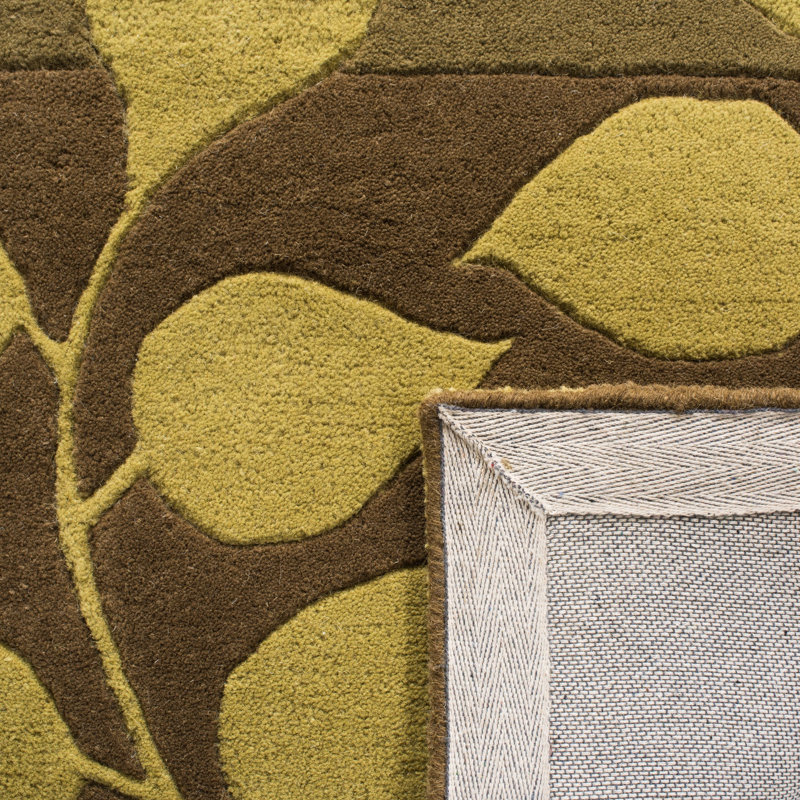 Colette Soho Hand Tufted Wool And Viscose Floral Rug, Rectangle 5' x 8'