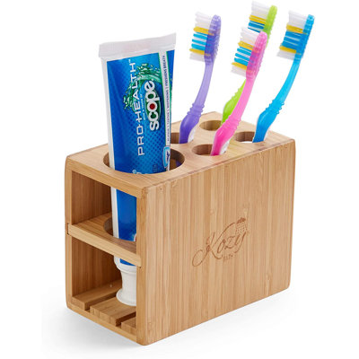 Porte-brosse à dents en bambou