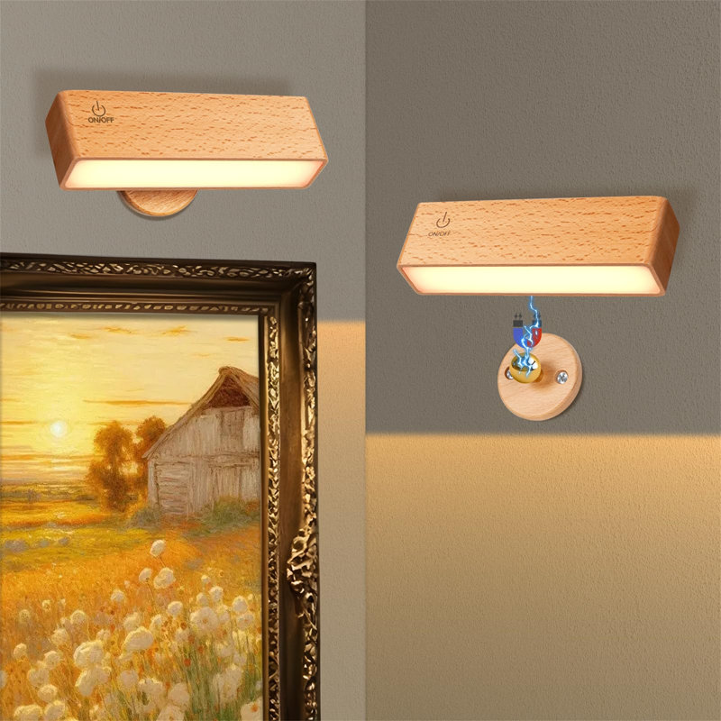 Manufactured Wood LED Swing Arm Sconce