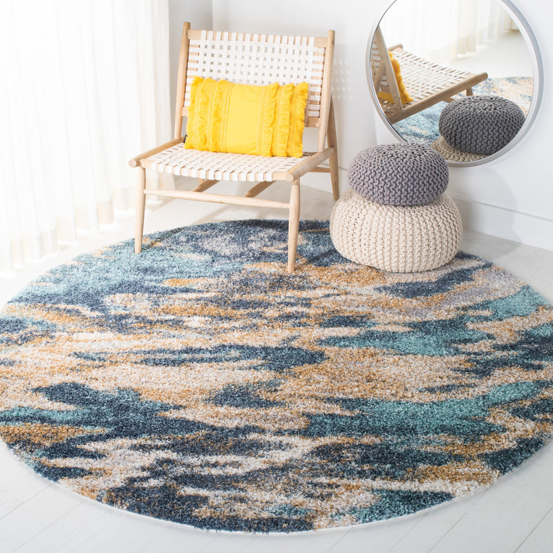 Minocqua Performance Abstract Rug, Round 6'7"