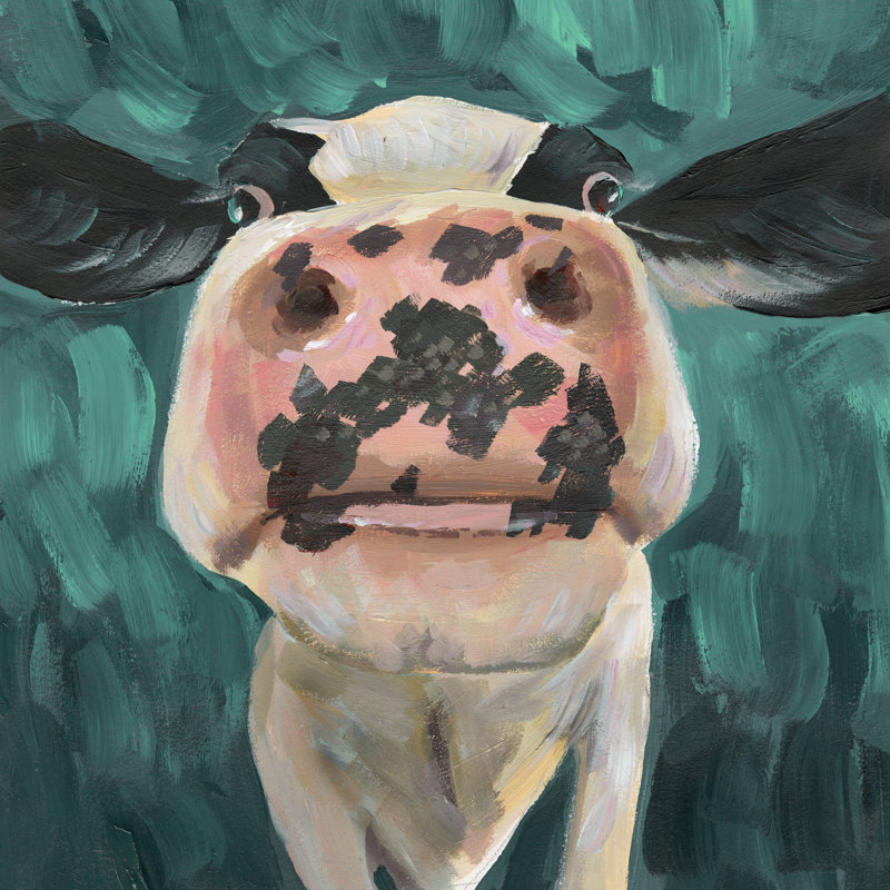 The Cow III - Wrapped Canvas Painting, 51cm H x 51cm W x 3.8cm D