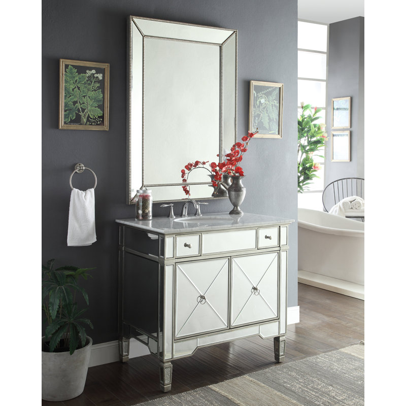 Ensemble de meuble-lavabo de salle de bain simple avec miroir 36 po Sandstrom