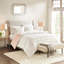 Édredon long en fourrure pour grand lit, fait de grand lit en tissu blanc-122455613-122455610