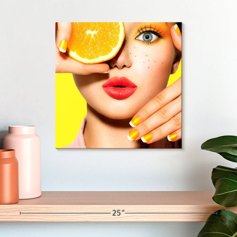 Beauté orange, H 16 po x l 16 po