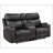 Hirah Dark Gray Microfiber Manual Recliner Loveseat with Cupholder Function and Built-in USB Port