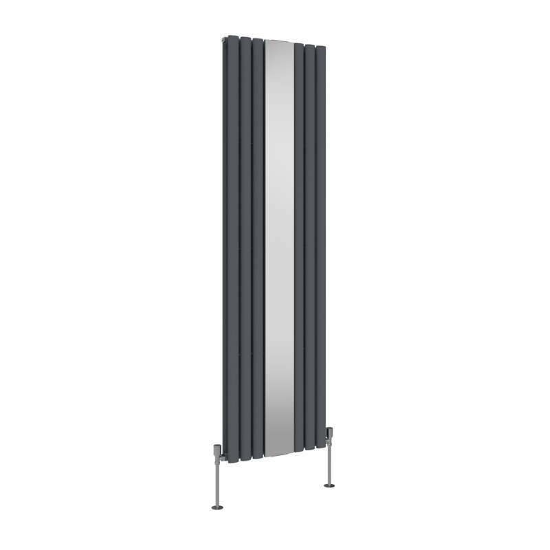 Katelin Vertical Oval Panel Radiators, 1800cm H x 500cm W x 84cm D, Anthracite