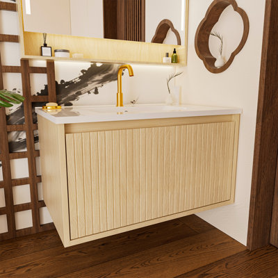 Meuble-lavabo de salle de bain sans lavabo en céramique