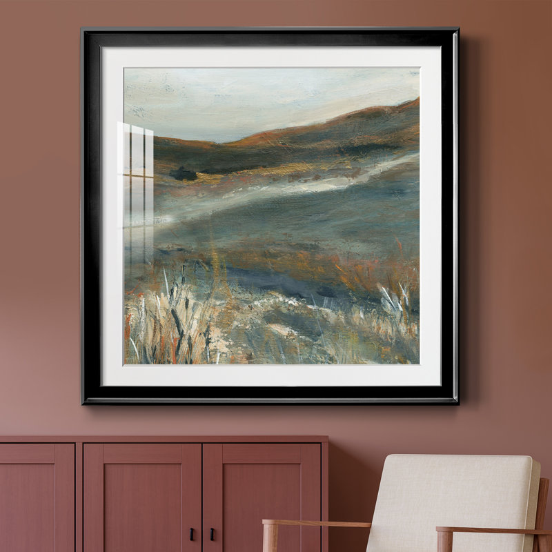 Cuivre crépuscule II - peinture encadrée, H 26,5 po x l 26,5 po x P 1,5 po, Papier encadré noir