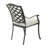 Aluminum Dining Arm Chair With Cushion, Set Of 2 , Cast Silver