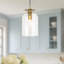Delisa Single Light Glass Steel Pendant-251757233