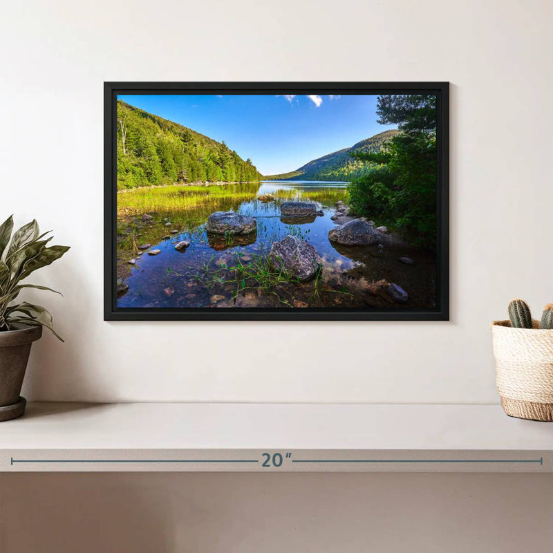 Eagle Lake, 13" X 9", Floating Frame Black