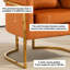 Fauteuil d'appoint demi-tonneau en velours avec coussin-1801962260