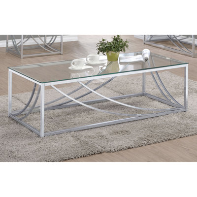 Table basse élégante en verre avec pieds en métal pour le salon principal: 17 pouces de hauteur, 48,02 de largeur, 23,5 de profondeur, style minimaliste, polyvalence contemporaine, hauteur, largeur, apparence luxueuse,