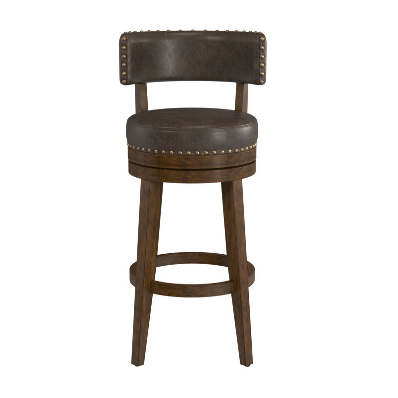 Wendover Upholstered Wood Swivel Stool, Bar Stool (30" Seat Height)