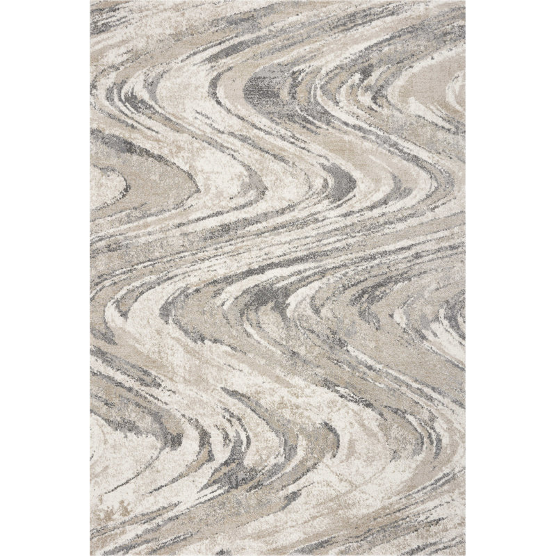 Tapis suisse à motif abstrait naturel, Rectangle 7 pi 10 po x 9 pi 10 po