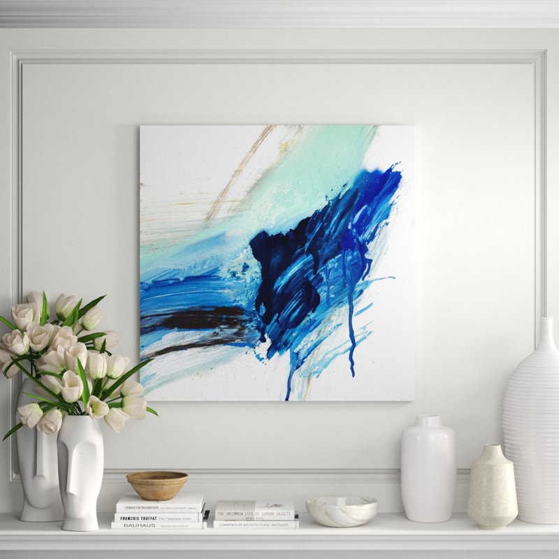 Stalagmite On Giclee Canvas Hand Embellished Art, Black Framed Canvas, 31.5" H x 31.5" W x 1.75" D