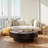 43.5'' Modern Oval Wooden Olive-shaped Coffee Table With Solid Wood Fluted Design For Living Room-687536418