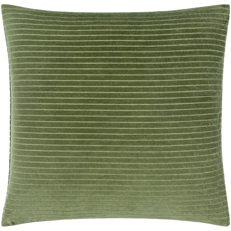 Coussin Alda, Duvet, 18 po x 18 po, Olive