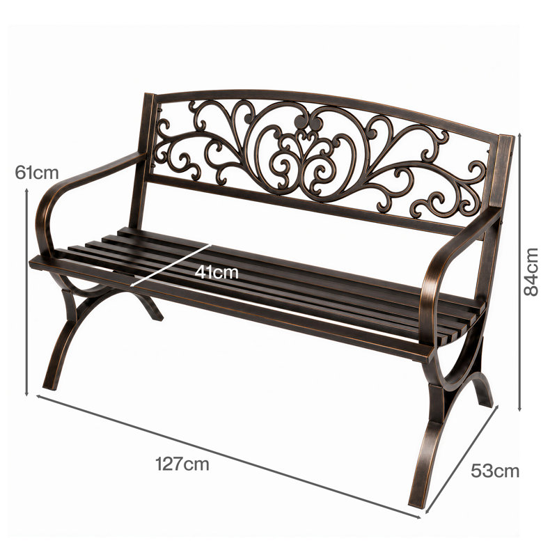 Outdoor Bench, 84cm H x 127cm W x 53cm D