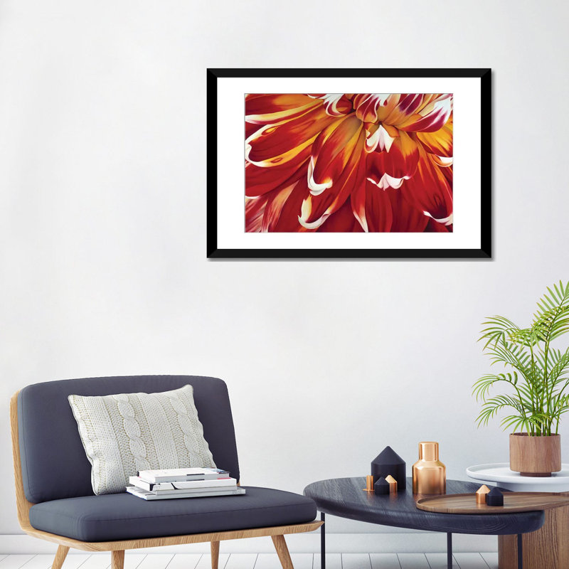 « redony », impression sur toile, Papier d'art encadré noir, Blanc, H 16 po x l 24 po x P 1 po